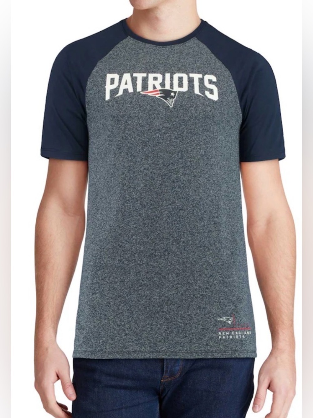 Nike Men’s Patriots Raglan Short-Sleeve Shirt - Gray & Navy